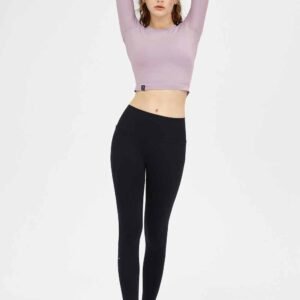 Bordo Yüksek Bel Streç Yoga Pantolonu RUXI tr486