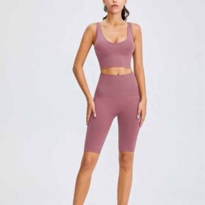 Kadınlar İçin Yüksek Bel Buruşuk Yoga Pantolonu RUXI tr894