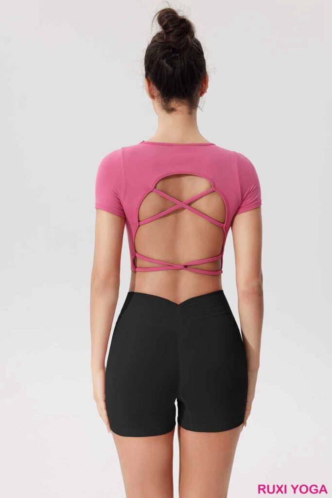 Cepli Yüksek Bel Yoga Şortu Kadın RUXI tr3968