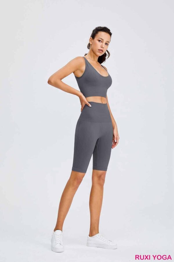 Canlı Neon Yüksek Bel Esnek Yoga Pantolonu RUXI tr427