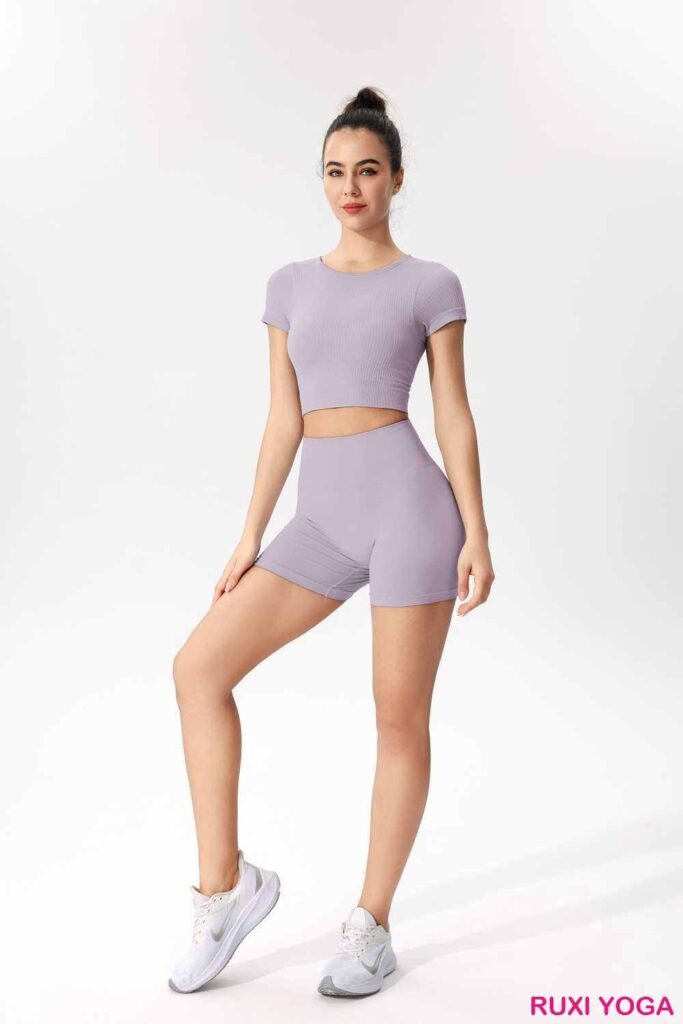 Kadın Mor Atletik Koşu Şortu RUXI tr3247